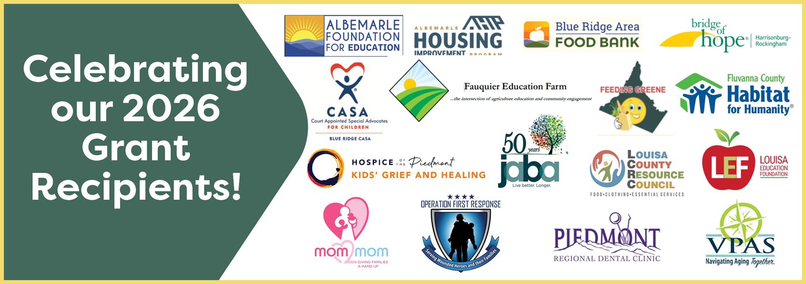 Celebrating our 2026 Foundation Grant Recipients